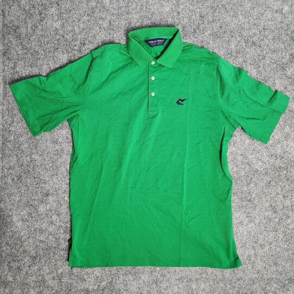 Polo Golf Ralph Lauren Shirt Men M Green 100 Pima Cotton Short Sleeve Pullover
